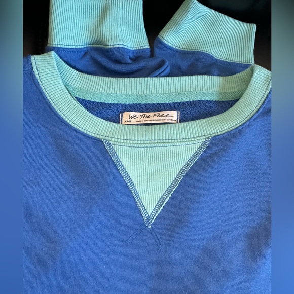 NWOT Free People Classic Crew Colorblock Sweatshirt - Picture 3 of 10